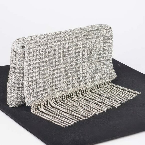 Rhinestone Fringe Clutch - Picture 2 of 6